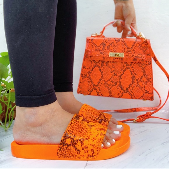 Orange Snake Sandal Pool Slide - Picture 5 of 7